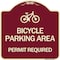 Signmission Bicycle Parking Area Permit Required W/ Graphic Heavy-Gauge Aluminum Sign, 18" x 18", BU-1818-24324 A-DES-BU-1818-24324 - alternate 1